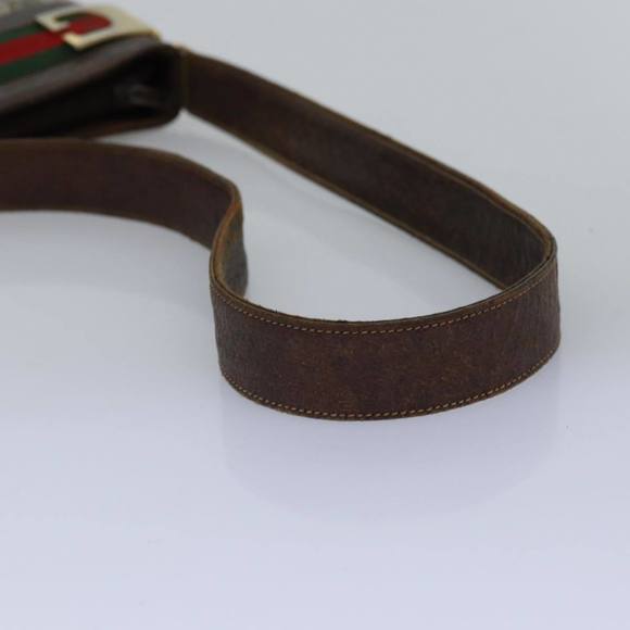 GUCCI GG Supreme Web Sherry Line Shoulder Bag PVC Beige Red Green Auth ep4578 - Picture 7 of 16